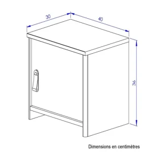 CALICOSY Chevet 1 Porte Effet Chêne H36cm grossiste 15