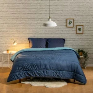 BLEU CALIN Couette Bicolore Imprimée Chaude 400g/m2 220x240cm Les achats en ligne 7