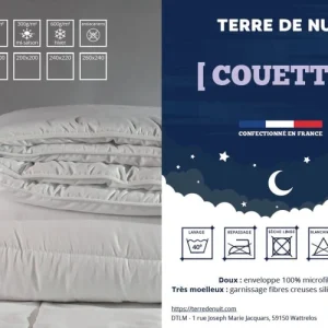 Terre De Nuit Couette Mi-saison Tempérée 300g 240×220 prix le plus bas 7