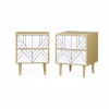 REMISE allant Alice’s Garden Lot De 2 Tables De Chevet Décor Et Bois Blanc 22