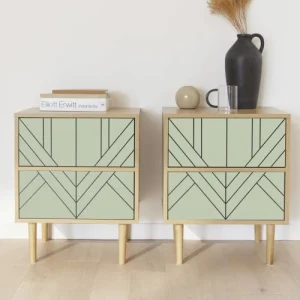 Couleurs variées Alice’s Garden Lot De 2 Tables De Chevet Décor Et Bois Vert Céladon 12