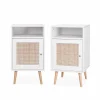 Authenticité garantie Alice’s Garden Lot De 2 Tables De Chevet En Cannage, Blanc 22