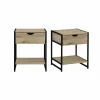 achat pas cher Alice’s Garden Lot De 2 Tables De Chevet Industrielles Effet Bois Et Métal 20