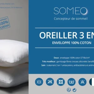 jusqu'à Someo Oreiller Anti-acariens 3 En 1 10