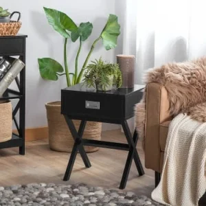 Beliani Table Basse Noire Avec Tiroir Couleurs variées 10