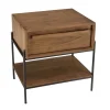 garantis authentique MACABANE Table De Chevet 1 Niche Bois De Teck Recyclé 20