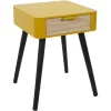 The Home Deco Factory Table De Chevet 1 Tiroir Bois Jaune vente chaude 20