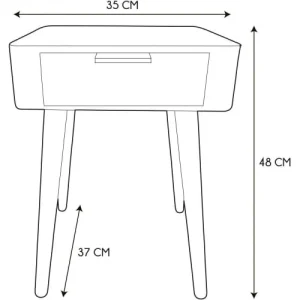 The Home Deco Factory Table De Chevet 1 Tiroir Bois Jaune vente chaude 14