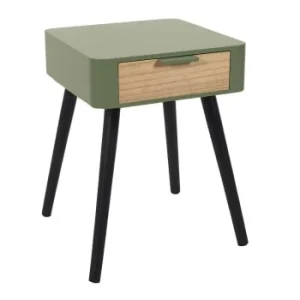 The Home Deco Factory Table De Chevet 1 Tiroir Bois Jaune vente chaude 18