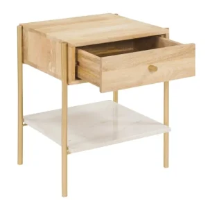 Meilleur Prix Rendez Vous Déco Table De Chevet 1 Tiroir En Bois De Manguier Et Marbre 10