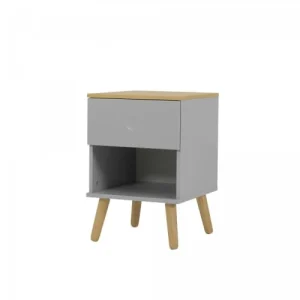 soldes ligne Meubles & Design Table De Chevet 1 Tiroir En Bois Gris 12