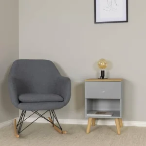 soldes ligne Meubles & Design Table De Chevet 1 Tiroir En Bois Gris 16