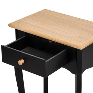 Nordlys Table De Chevet 1 Tiroir En Bois Noir Livraison rapide 14