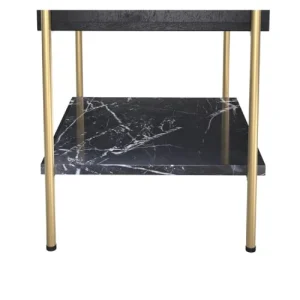 garantie de qualité Rendez Vous Déco Table De Chevet 1 Tiroir En Bois Noir Et Métal Doré 16