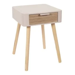 TOILINUX Table De Chevet 1 Tiroir En Mdf Taupe Livraison Standard/Rapide 18