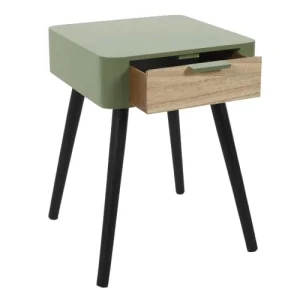 garantis authentique TOILINUX Table De Chevet 1 Tiroir En Mdf Vert 12