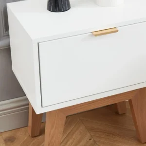 ELLE DECORATION Table De Chevet 1 Tiroir – Laqué Blanc Mat Retour gratuit en magasin. 16