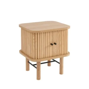 vente en ligne pas cher Drawer Table De Chevet 2 Portes En Bois Clair 12