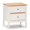 HOMN Table De Chevet 2 Tiroirs Couleur Blanc, Bois Massif prix pas cher 17