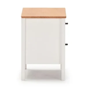 HOMN Table De Chevet 2 Tiroirs Couleur Blanc, Bois Massif prix pas cher 16