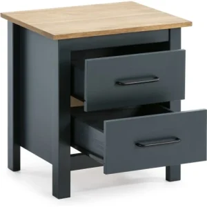 HOMIFAB Table De Chevet 2 Tiroirs En Pin Massif / Bleu achat pas cher 11