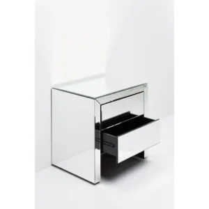 Kare Design Table De Chevet 2 Tiroirs En Verre Miroir soldes de Noël 9