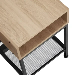 Tectake Table De Chevet 40.5×40.5×52.5cm Bois Clair Industriel -chêne Top ventes 10