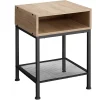 Tectake Table De Chevet 40.5×40.5×52.5cm Bois Clair Industriel -chêne Top ventes 22