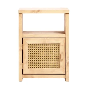 Hannun Table De Chevet Avec Porte En épicéa Stratifié Couleur Beige soldes 14