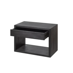 en ligne WOODEK Table De Chevet Avec Tiroir En Hêtre Noir Grand 16