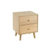 vente pas cher Unimasa Table De Chevet Basique En Bois MDF 2 Tiroirs 11