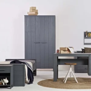 WOOOD Table De Chevet Bois Fsc Gris Anthracite boutique en france 10