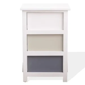 Mobili Rebecca Table De Chevet Coeur Avec 3 Tiroirs En MDF Blanc Et Beige Et Gris achat pas cher 16