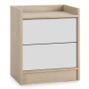 HOMN Table De Chevet De 2 Tiroirs, Couleur Chêne/blanc outlet 17