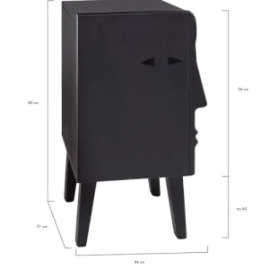 site soldes RNT By Really Nice Things Table De Chevet De Bois De Pin Massif Couleur Noir Gauche 16