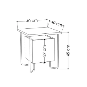 boutiqued en ligne TOILINUX Table De Chevet Design Blanc 14