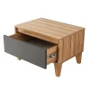 marque pas cher TOILINUX Table De Chevet Design Bois Gris Foncé 17