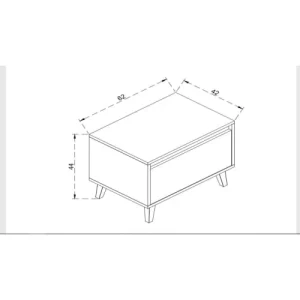 marque pas cher TOILINUX Table De Chevet Design Bois Gris Foncé 15