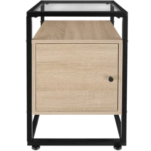 Tectake Table De Chevet Dudley 40 X 43 X 60,5 Cm Bois Clair Industriel, Chêne fashioniable 10