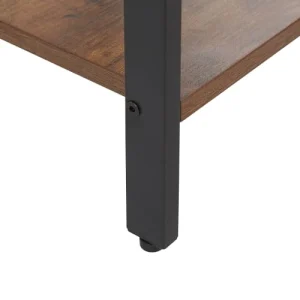 Beliani Table De Chevet Effet Bois Foncé Et Noire Avec Tiroir prix pas cher 16