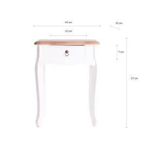 Nouvelle Collection Lastdeco Table De Chevet En Bois Blanc Et Marron 44x32x57 15