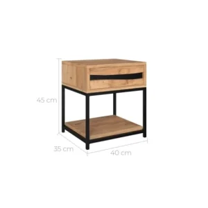 en promotion Rendez Vous Déco Table De Chevet En Bois D’acacia Et Métal, 1 Tiroir Et 1 étagère 12