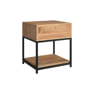 en promotion Rendez Vous Déco Table De Chevet En Bois D’acacia Et Métal, 1 Tiroir Et 1 étagère 18