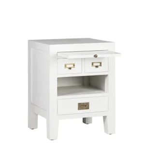 garantie de qualité MOYCOR Table De Chevet En Bois De Mindi Blanc 45×60 10