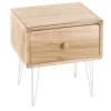 dernières Wadiga Table De Chevet En Bois Et Pieds Métal Blanc 35x30x37cm 20