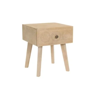 Rendez Vous Déco Table De Chevet En Bois Gravé 1 Tiroir grande popularité 18