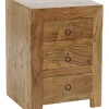 Wadiga Table De Chevet En Bois Massif D’acacia 3 Tiroirs Boutique officielle 22