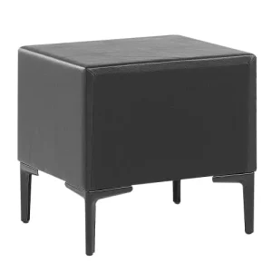 Beliani Table De Chevet En Cuir PU Noir 2 Tiroirs Neuve avec étiquette 14