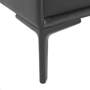 Beliani Table De Chevet En Cuir PU Noir 2 Tiroirs Neuve avec étiquette 18