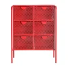 Lastdeco Table De Chevet En Fer Rouge 61x37x77,5 magasin en ligne france 14